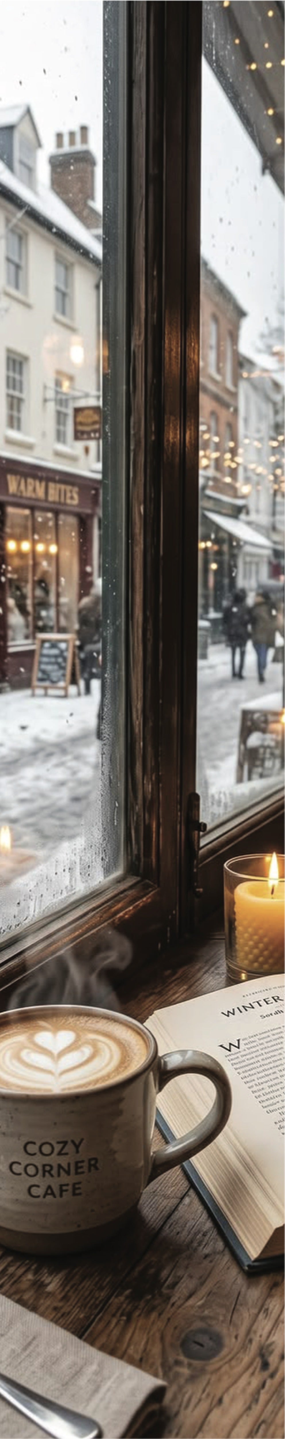 Winter Coffee bookmark by Ḥāl, design side